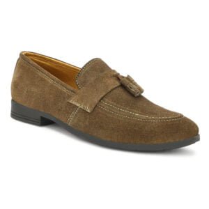 Suede Leather Slip on Loafer with Tassels